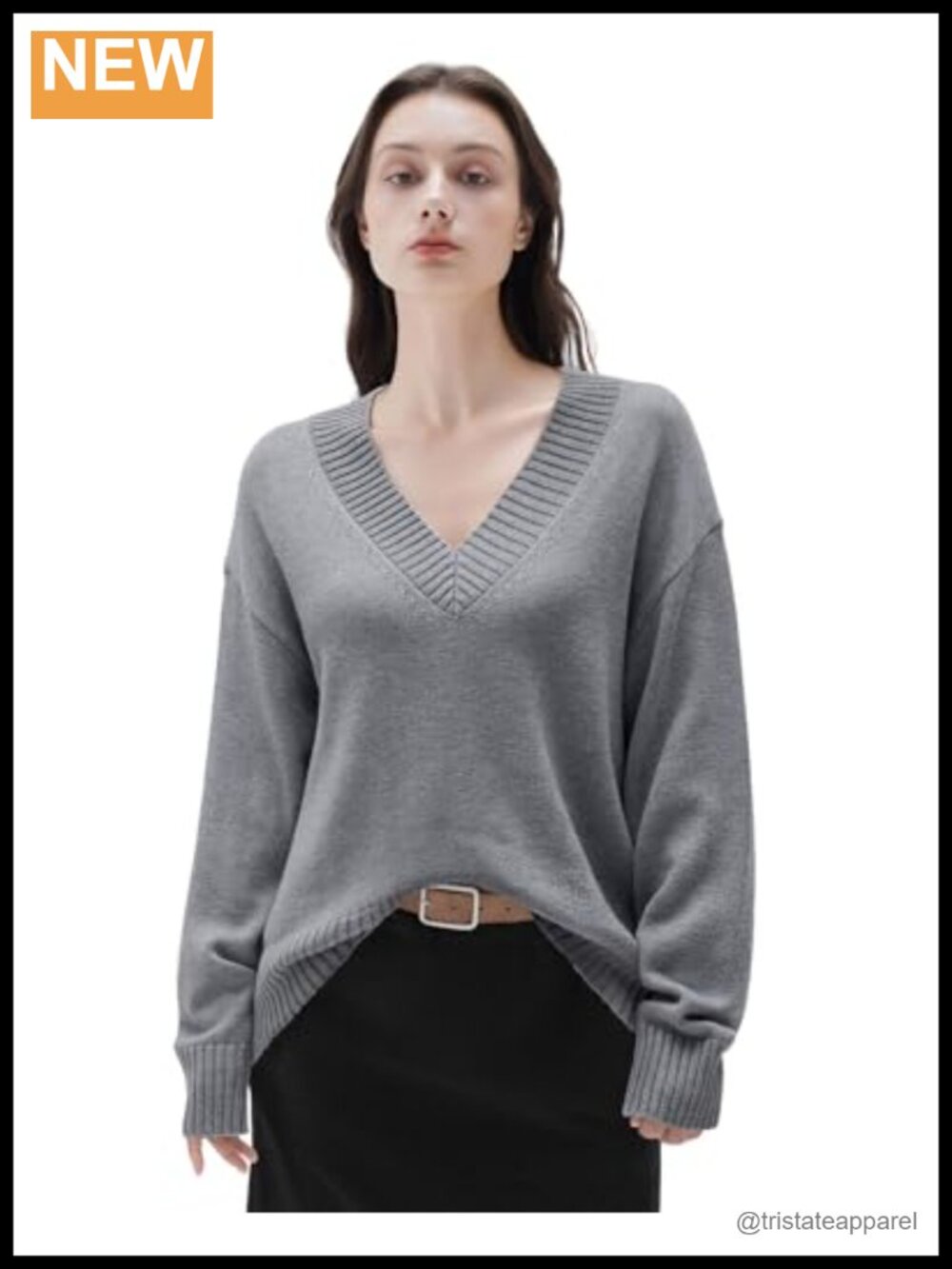 Cashmere Blend Oversized V-Neck Sweater